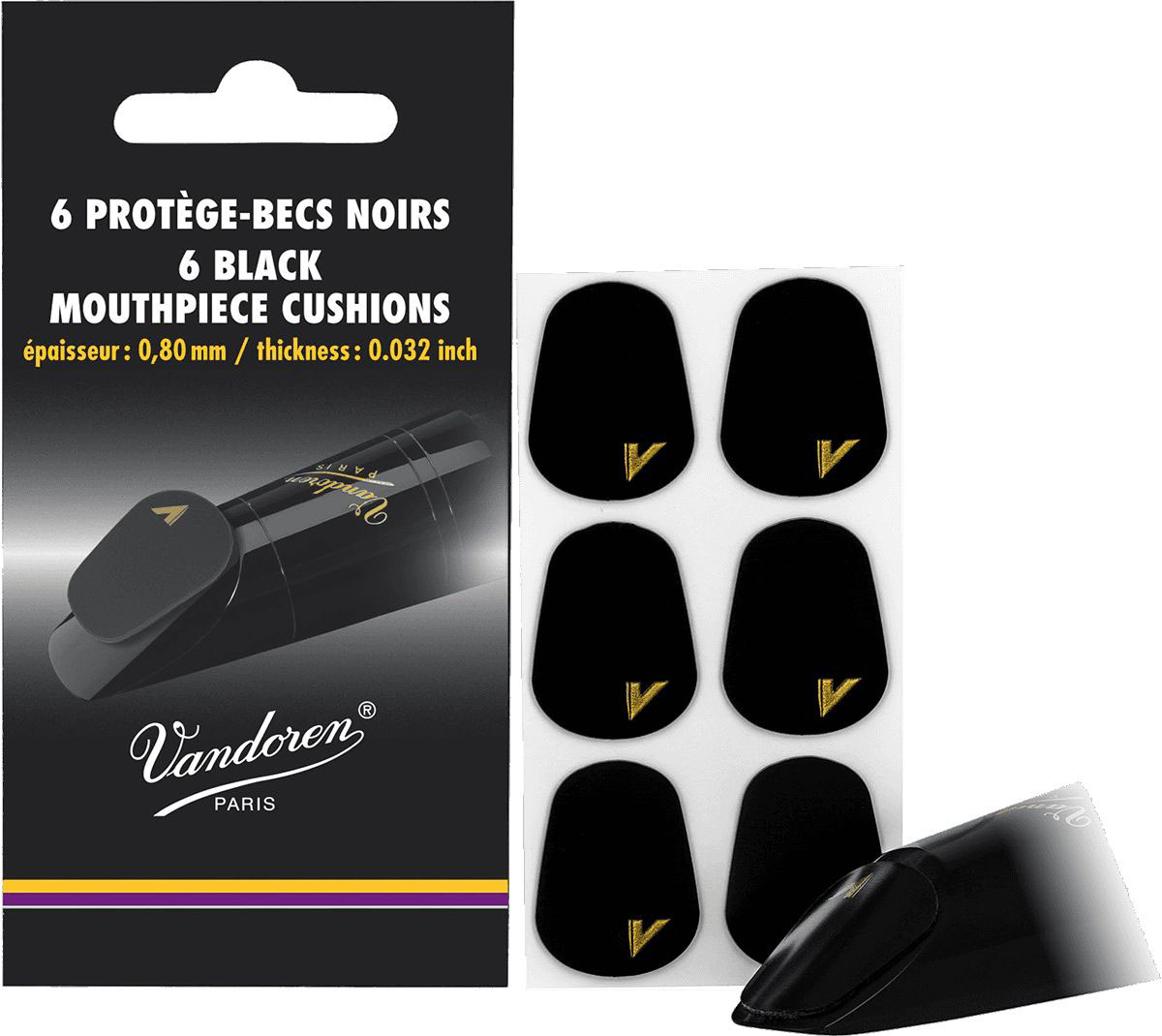 VANDOREN BLACK MOUTHPIECE PROTECTORS 6 PIECES