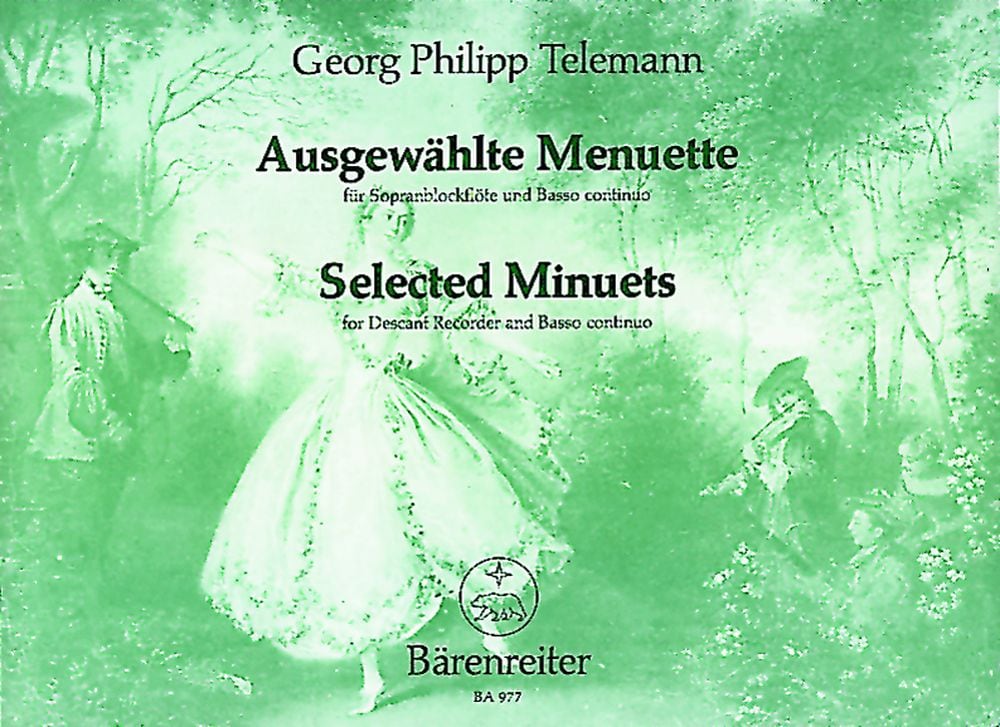 BARENREITER TELEMANN G.P. - AUSGEWAHLTE MENUETTE TWV 34 - FLUTE A BEC, PIANO