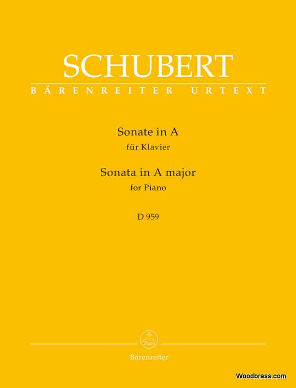 BARENREITER SCHUBERT F. - SONATA IN A MAJOR D 959 - PIANO