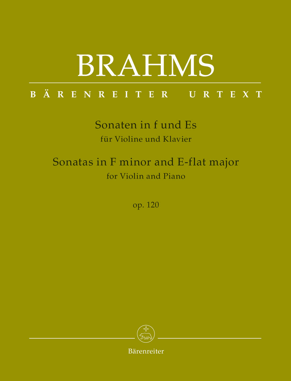 Barenreiter Brahms J Sonatas In F Minor E Flat Major Op 1 Violon Piano Woodbrass Com
