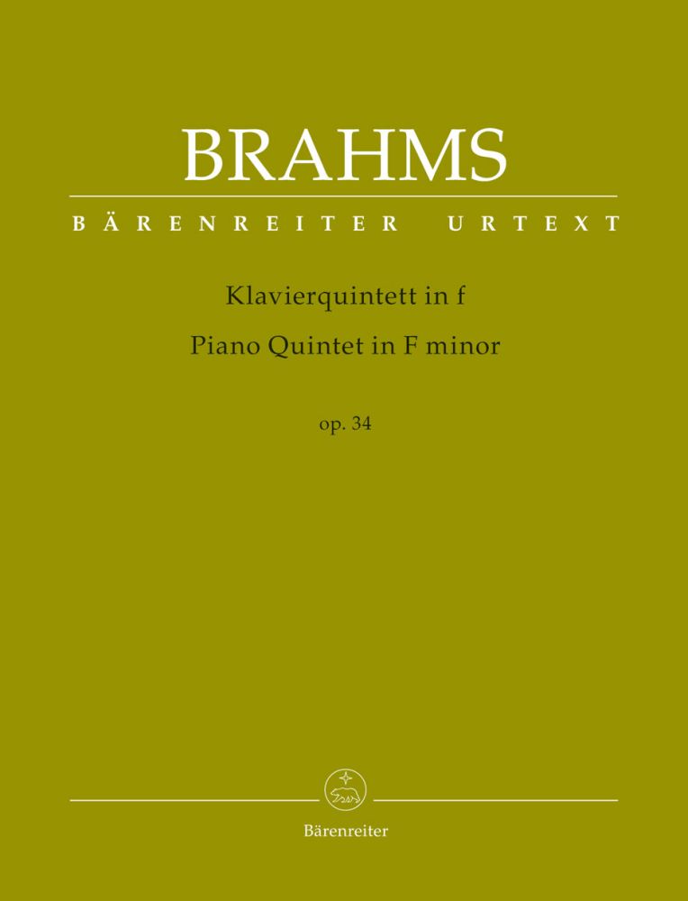 BARENREITER BRAHMS J. - PIANO QUINTET IN F MINOR OP.34 - SCORE & PARTS