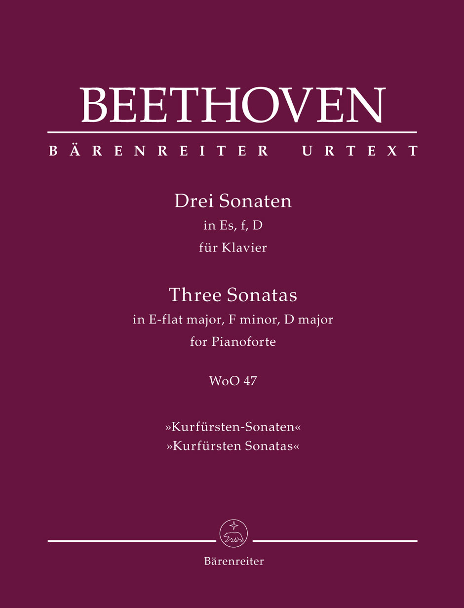 BARENREITER BEETHOVEN L.V. - THREE SONATAS IN E-FLAT MAJOR, F MINOR, D MAJOR WoO 47 