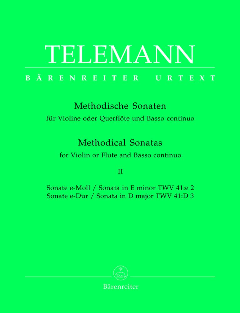 BARENREITER TELEMANN G.P. - METHODISCHE SONATEN VOL.2 - FLÖTE ODER VIOLINE, BASSO CONTINUO