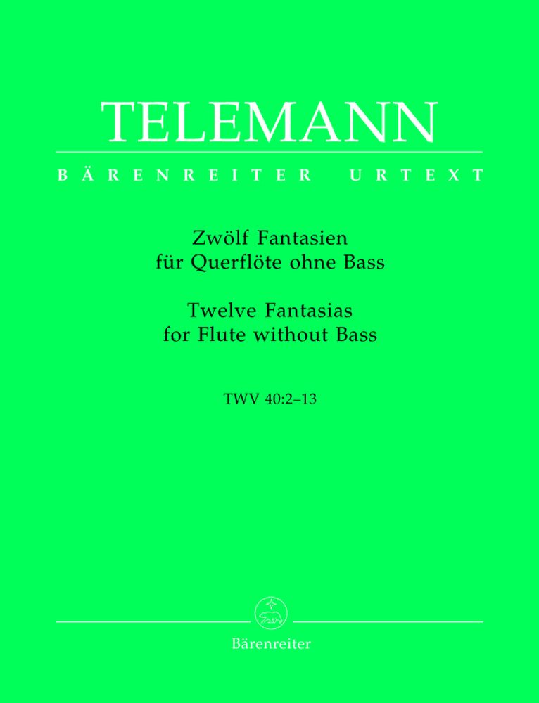 BARENREITER TELEMANN G.P. - ZWOLF FANTASIEN FUR QUERFLÖTE OHNE BASS TWV 40:1-12 - FLÖTE