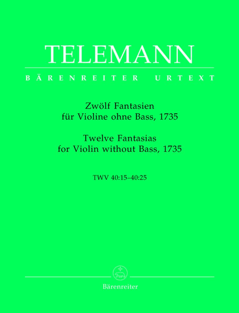 BARENREITER TELEMANN G.P. - 12 FANTAISIAS TWV 40:14, 40:25 - VIOLIN