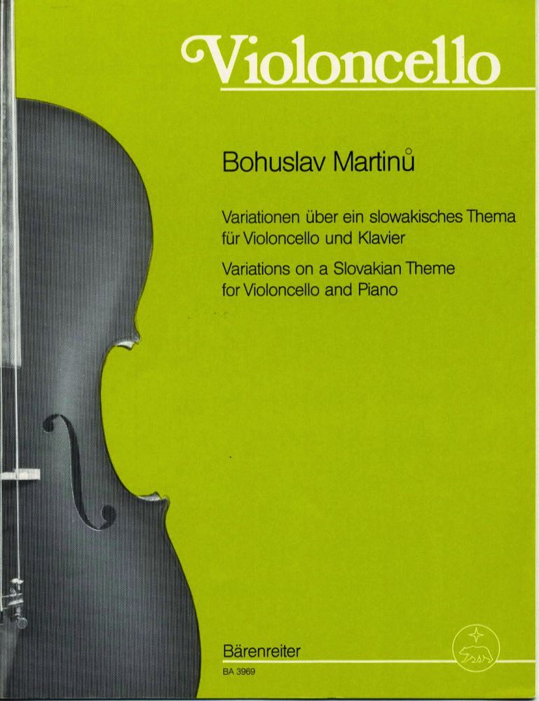 BARENREITER MARTINU BOHUSLAV - VARIATIONS ON A SLOVAKIAN THEME - VIOLONCELLO, PIANO