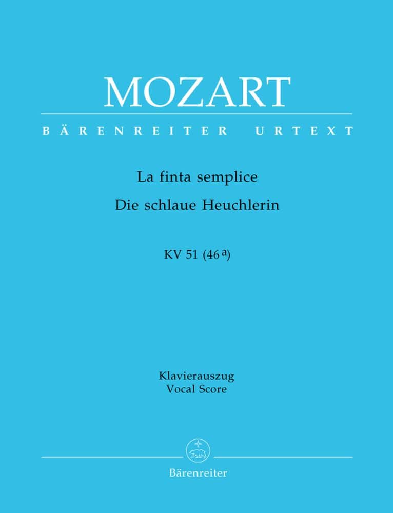 BARENREITER MOZART W.A. - LA FINTA SEMPLICE KV 51(46A) - VOCAL SCORE