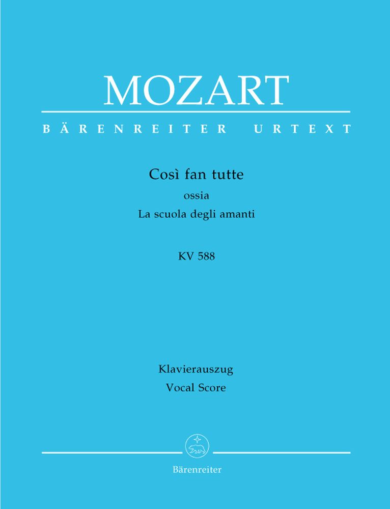 BARENREITER Moz W.A. - Cosi Fan Tutte Kv 588 - Ch, Piano