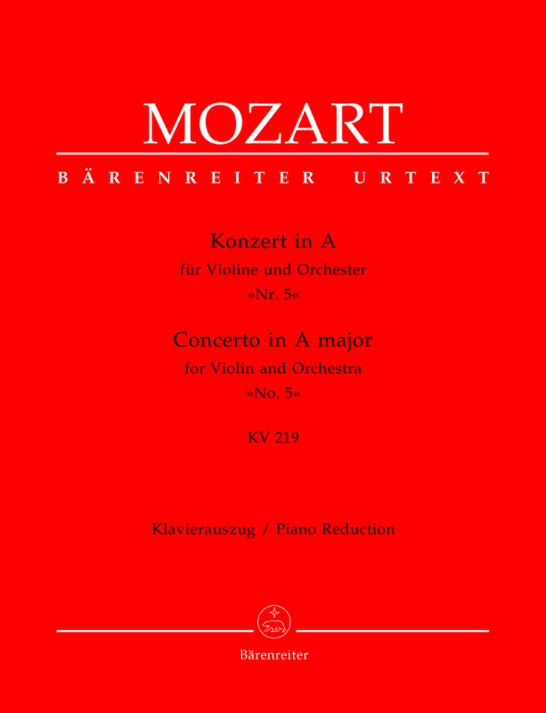 BARENREITER Moz W.A. - Concerto En La Majeur N°5 Kv 219 - Violon, Piano