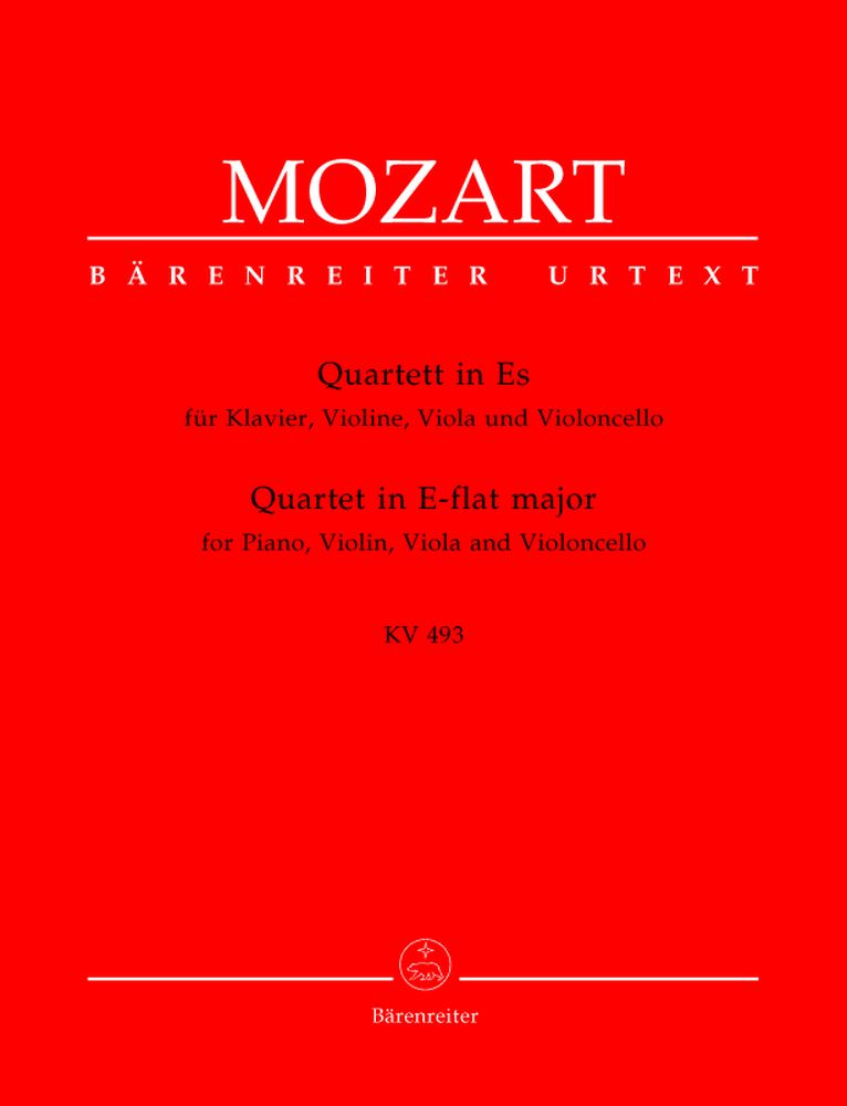 BARENREITER MOZART W.A. - QUARTETT IN ES KV 493 - KLAVIER, VIOLINE, VIOLA, VIOLONCELLO