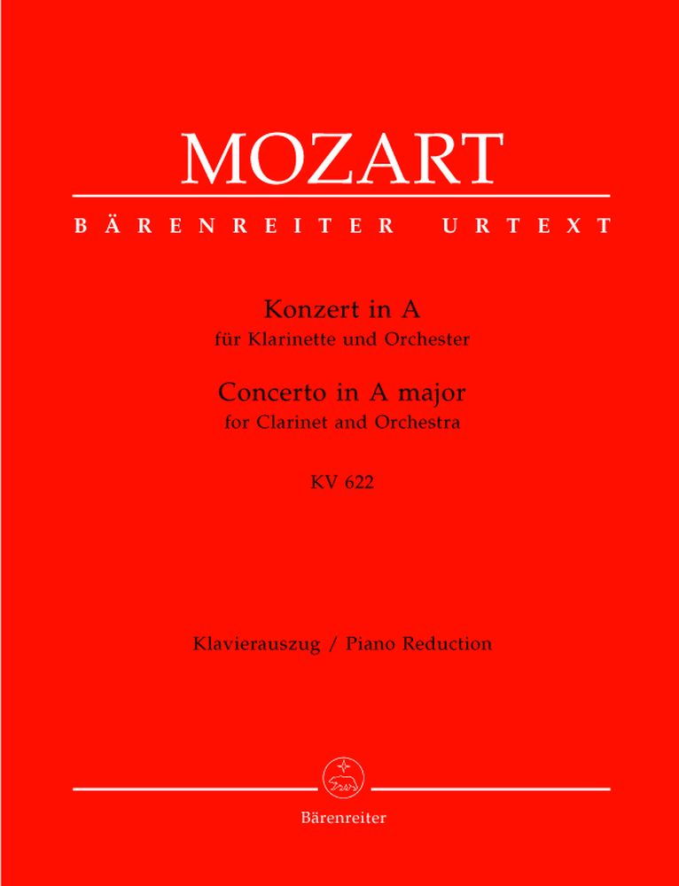 BARENREITER MOZART W.A. - CONCERTO IN A MAJOR KV 622 - CLARINET, PIANO