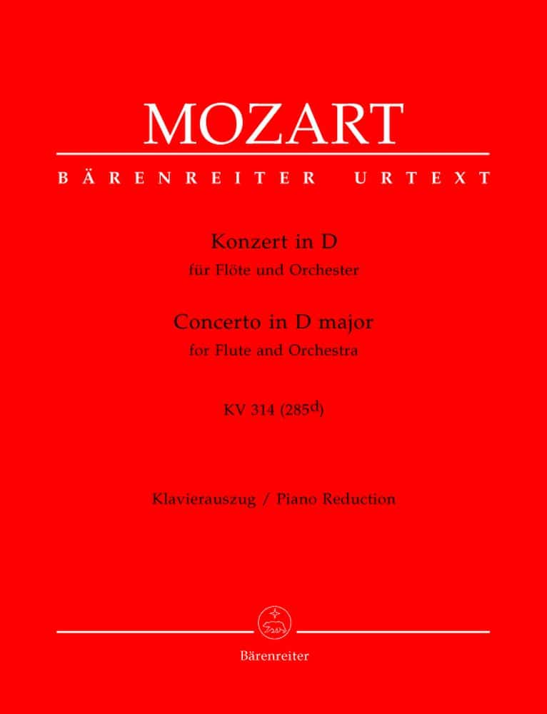 BARENREITER MOZART W.A. - CONCERTO EN RE MAJEUR KV 314 (285D) - FLUTE, PIANO