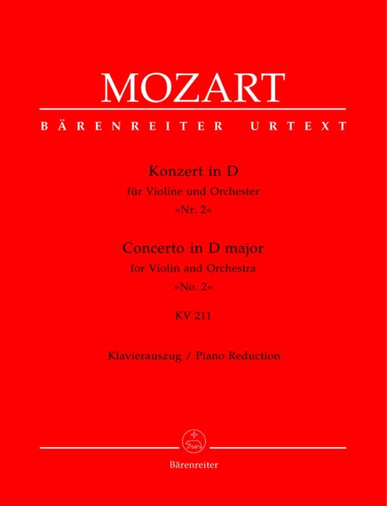 BARENREITER MOZART W.A. - CONCERTO N°2 EN RE MAJEUR KV 211 - VIOLON, PIANO
