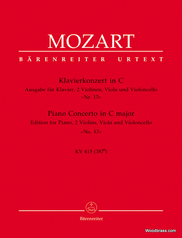 BARENREITER Mozart W.a. - Konzert N°13 C-dur KV 415 - Piano