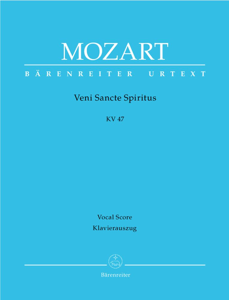 BARENREITER MOZART W.A. - VENI SANCTI SPIRITUS KV 47 - KLAVIERAUSZUG