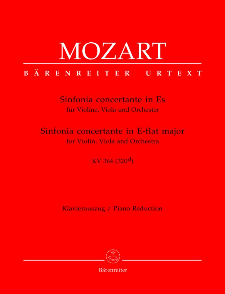 BARENREITER MOZART W.A. - SINFONIA CONCERTANTE IN E-FLAT MAJOR KV 364 (320D) - VIOLIN, VIOLA, PIAN0