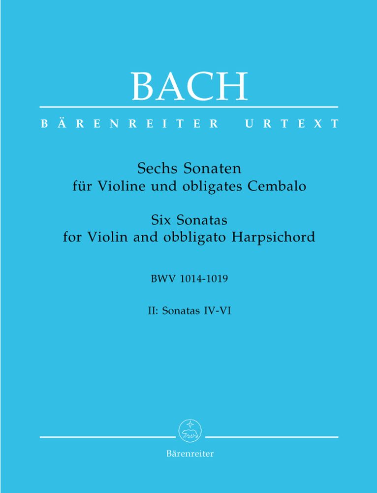BARENREITER BACH J.S. - 6 SONATAS VOL.2 BWV 1017, 1018, 1019 - VIOLIN, HARPSICHORD