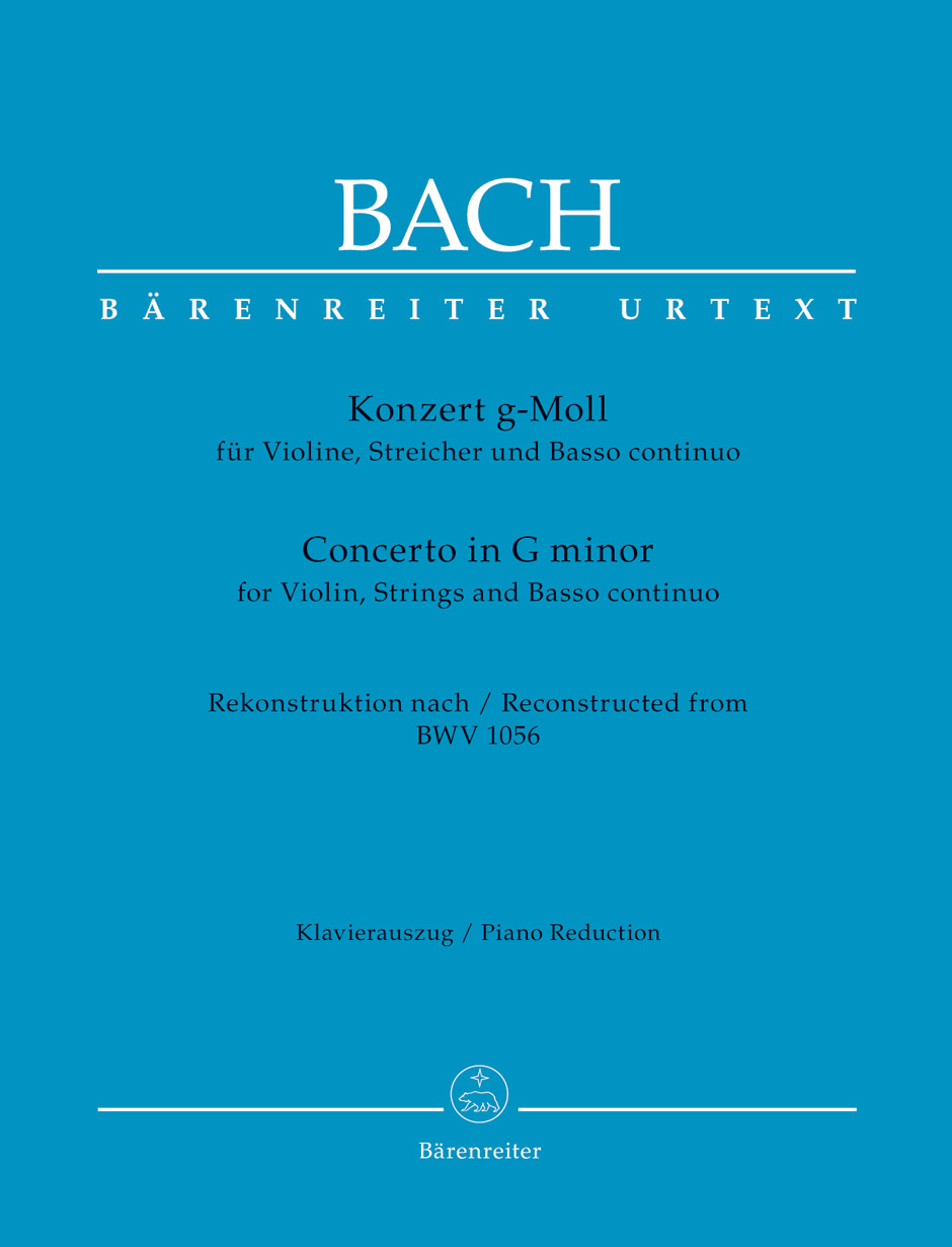 BARENREITER Bach J.S. - Concerto In G Minor BWV 1056 - Violon & Piano