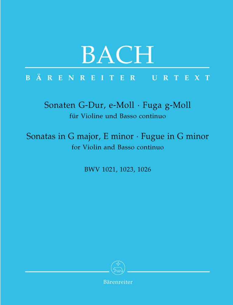 BARENREITER BACH J.S. - SONATES EN SOL MAJEUR BWV 1021, MI MINEUR BWV 1023, FUGUE EN SOL MINEUR BWV 1026 - VIOLO