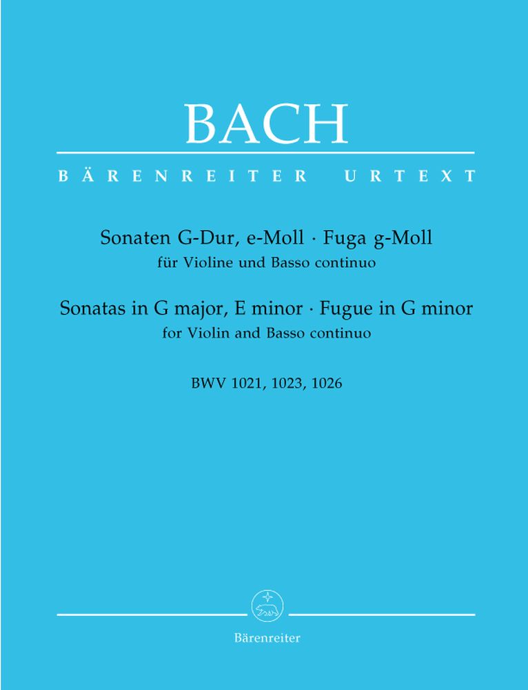 BARENREITER J.S. - Sonates En Sol Majeur Bwv 1021, Mi Mineur Bwv 1023, Fugue En Sol Mineur Bwv 1026 - Violo