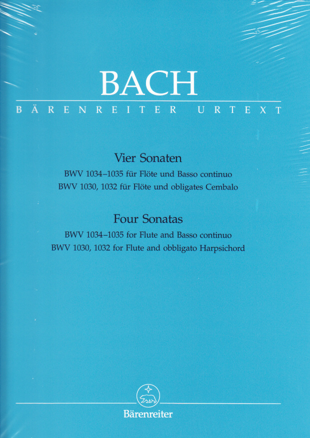 BARENREITER J.S. - 4 Sonates Bwv 1034, 1035, 1030, 1032 - Flute, Clavecin