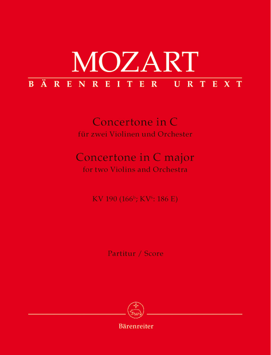BARENREITER Mozart W.a. - Concertone For Two Violins & Orchestra KV 190 - Score