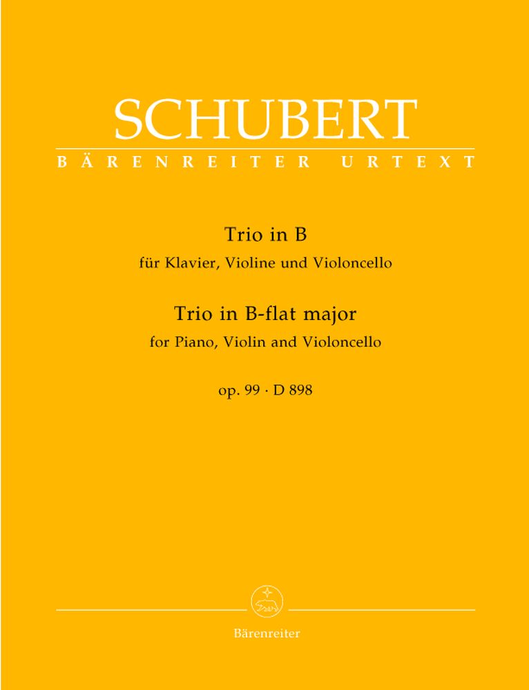 BARENREITER SCHUBERT FRANZ - TRIO B FLAT OP.99 - VIOLIN, CELLO AND PIANO
