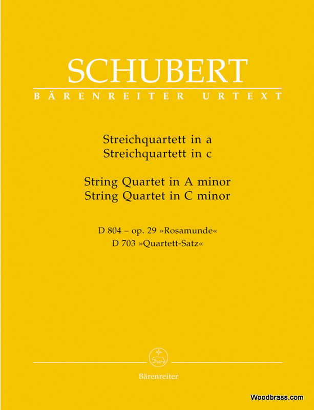 BARENREITER SCHUBERT F. - STRING QUARTET IN A, STRING QUARTET IN C
