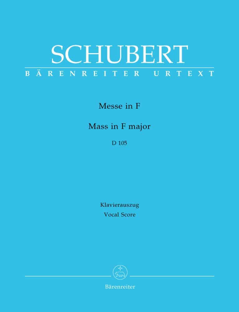 BARENREITER SCHUBERT F. - MESSE EN FA MAJEUR D 105 - CHANT, PIANO