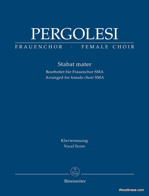 BARENREITER PERGOLESE G.B. - STABAT MATER - FEMALE CHOIR SMA - VOCAL SCORE