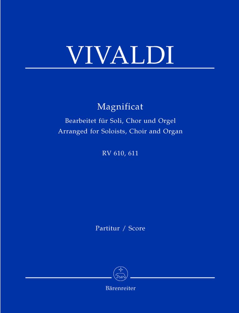 BARENREITER Vivaldi A. - Magnificat Rv 610/611 - Soli, Choeur, Orgue