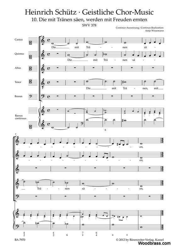 BARENREITER Schutz H. - Die Mit Tranen Saen, Werden Mit Freuden Ernten Swv 378