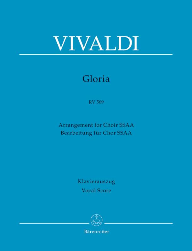 BARENREITER VIVALDI A. - GLORIA RV 589 - VOCAL SCORE 