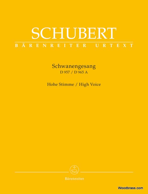BARENREITER SCHUBERT F. - SCHWANENGESANG D 957 / DIE TAUBENPOST D 965 A - HIGH VOICE
