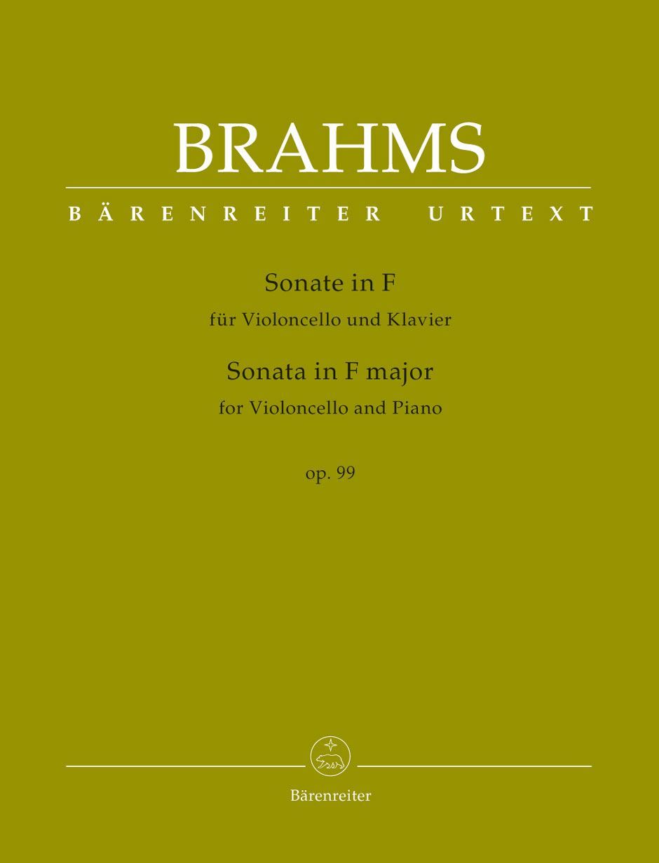 BARENREITER BRAHMS - SONATA IN F MAJOR OP.99 - VIOLONCELLE & PIANO 