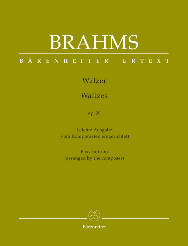 BRAHMS JOHANNES - WALZER OP.39 - EASY EDITION ARRANGED BY THE COMPOSER