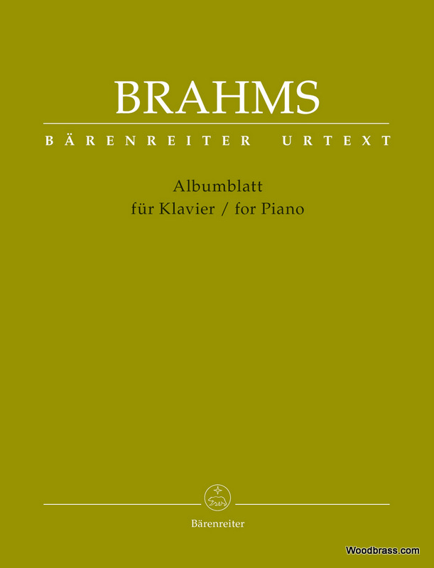 BARENREITER BRAHMS J. - ALBUMBLATT FOR PIANO