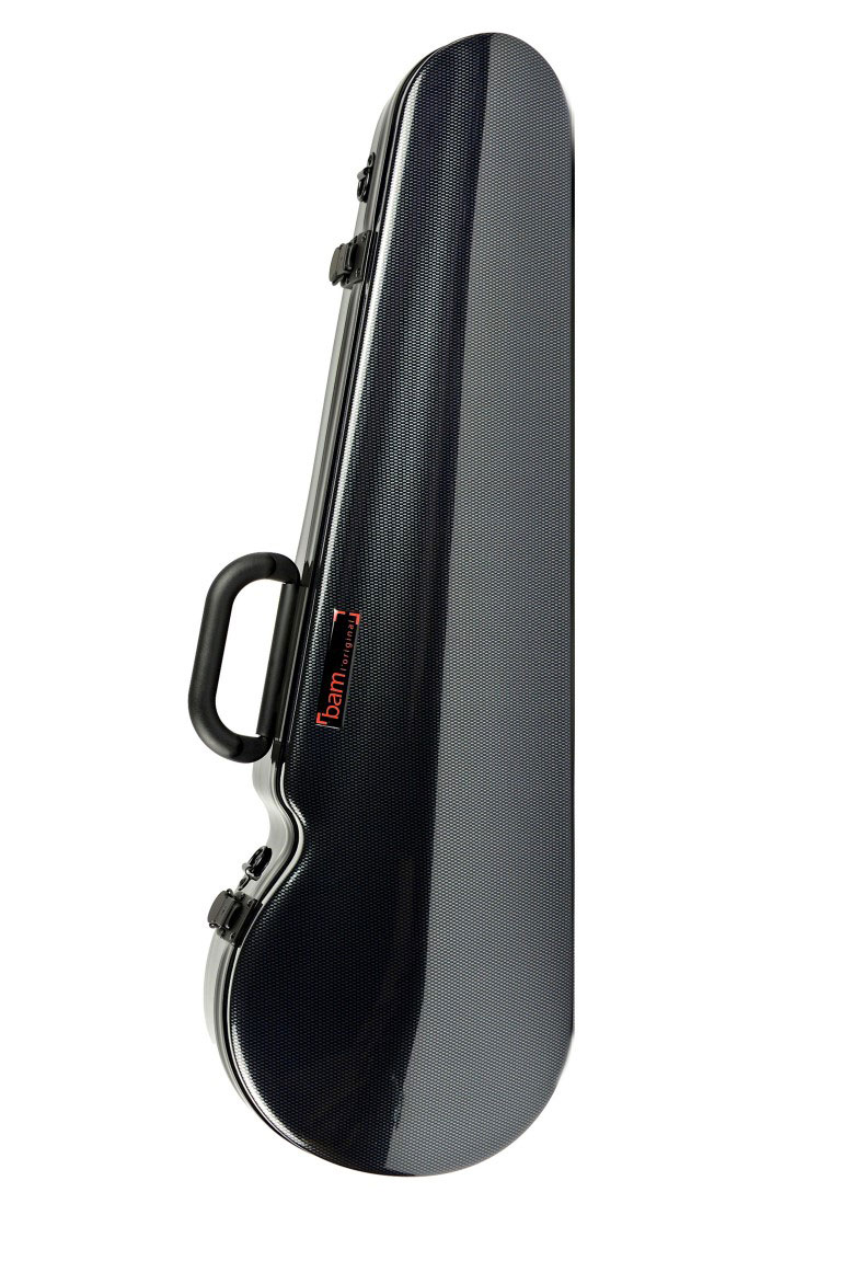 BAM 4/4 HIGHTECH CONTOURED VIOLIN CASE - BLACK CARBON LOOK