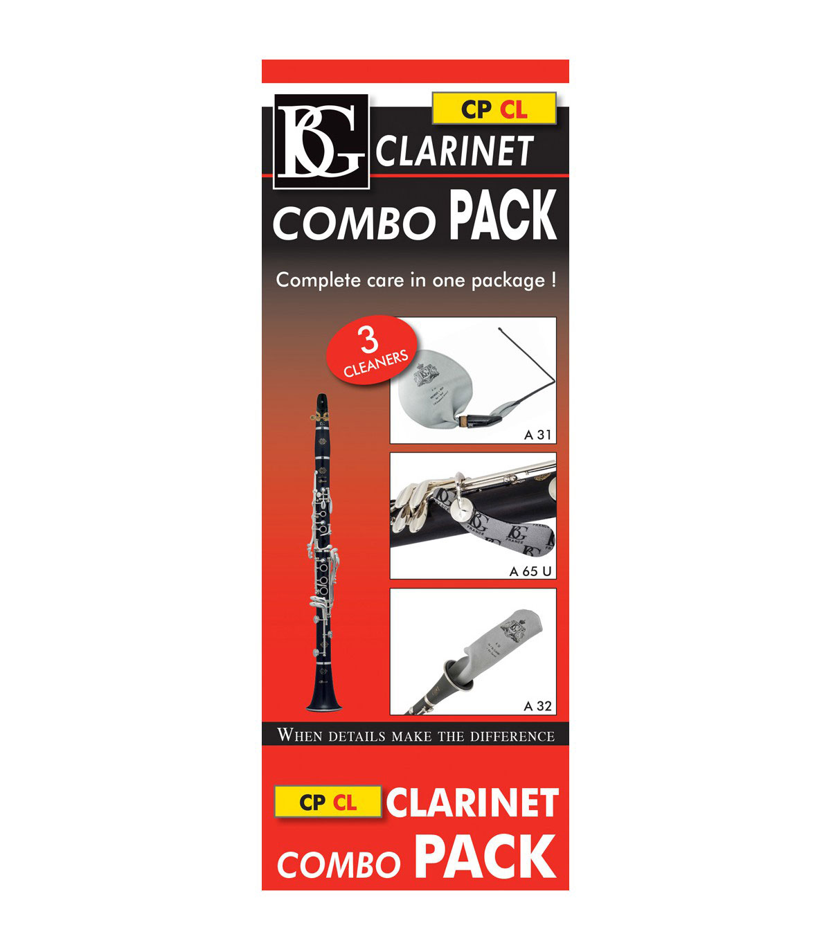 BG FRANCE Pack d'entretien Clarinette ( A31 - A32 - A65U)