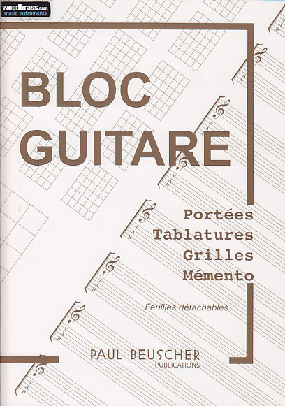 HEXAMUSIC Bloc Guitare - Tlatures, Grilles Et Chord Boxes