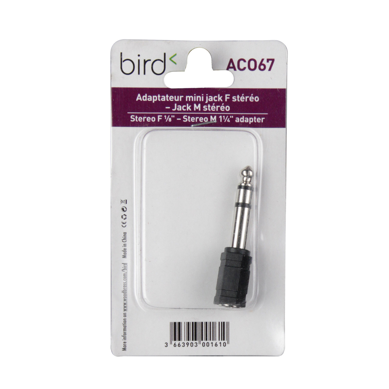 BIRD ACO67 - MINI JACK HEMBRA STEREO / JACK MACHO STEREO