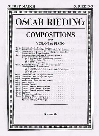 BOSWORTH RIEDING OSCAR - GIPSIES' MARCH OP.23 N°2 - VIOLON, PIANO