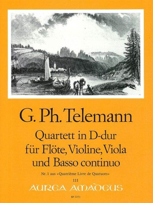 AMADEUS TELEMANN - QUARTET IN D-DUR TW 43:D4 - SCORE & PARTS 