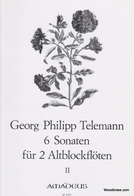 AMADEUS Telemann G.P. - 6 Sonatas Vol. 2 - 2 Treble Recorders