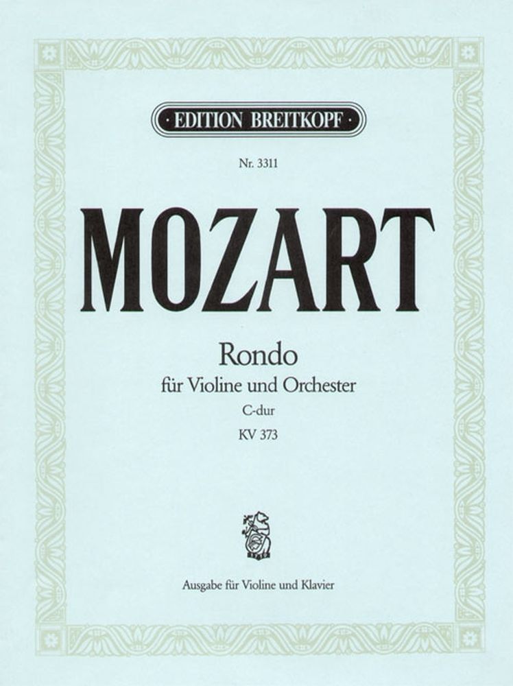 EDITION BREITKOPF Moz W.A. - Rondo C-Dur Kv 373 - Violon, Piano
