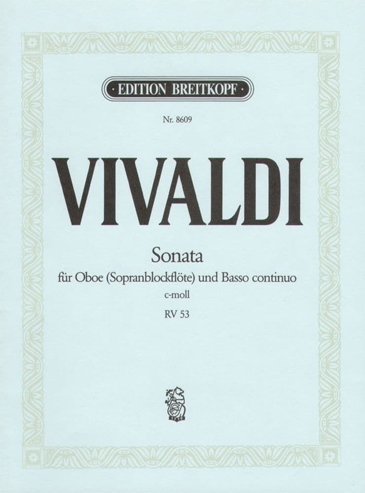 EDITION BREITKOPF VIVALDI A. - SONATE C-MOLL - HAUTBOIS, BASSE CONTINUE