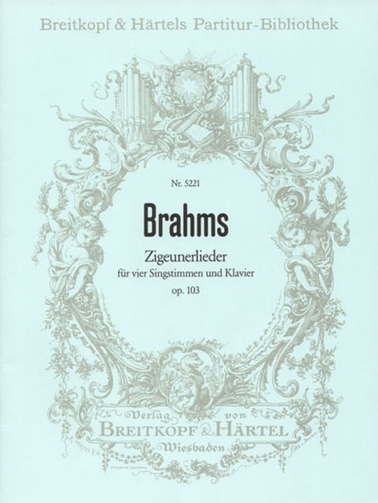 EDITION BREITKOPF BRAHMS J. - ZIGEUNERLIEDER OP. 103