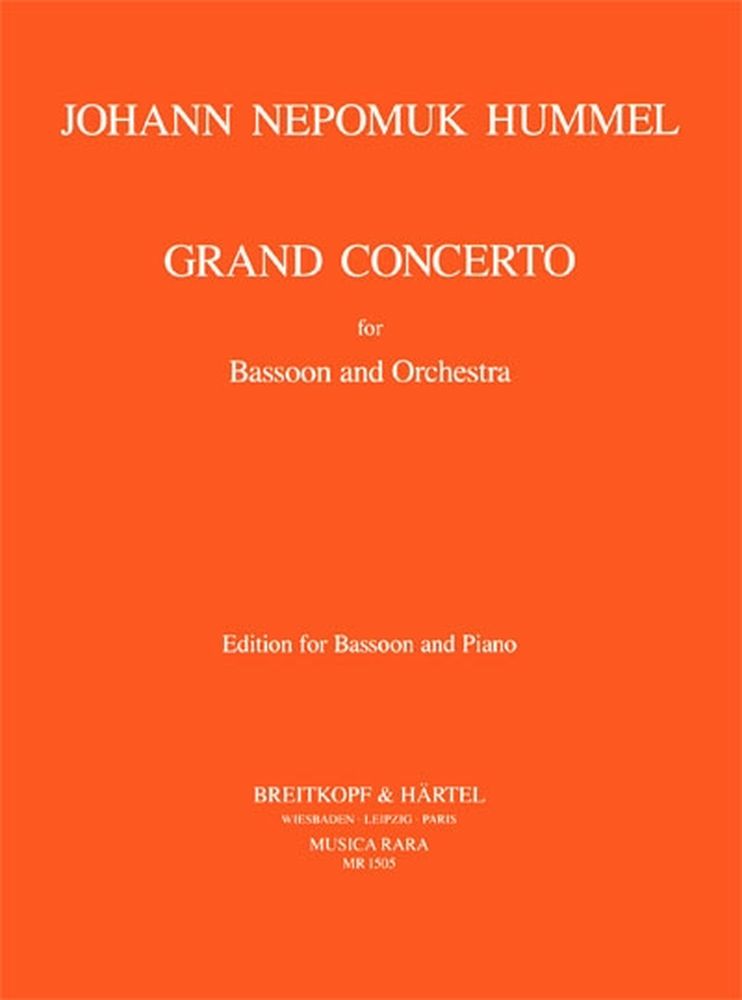 MUSICA RARA HUMMEL J.N. - GRAND CONCERTO - BASSON, PIANO
