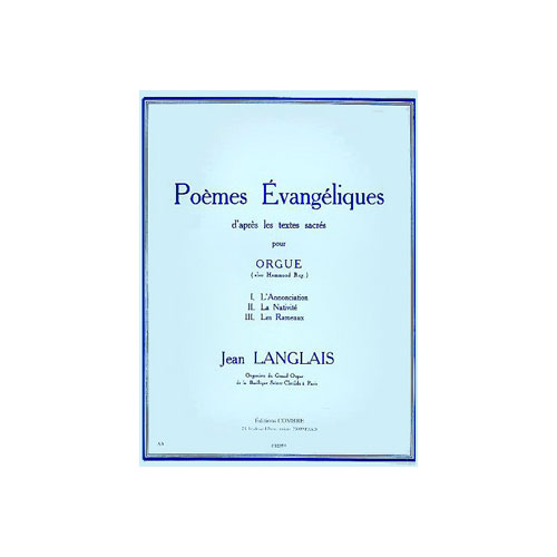 COMBRE LANGLAIS JEAN - POEMES EVANGELIQUES (3) - ORGUE