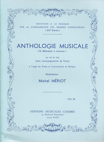 COMBRE MERIOT MICHEL - ANTHOLOGIE MUSICALE VOL.3